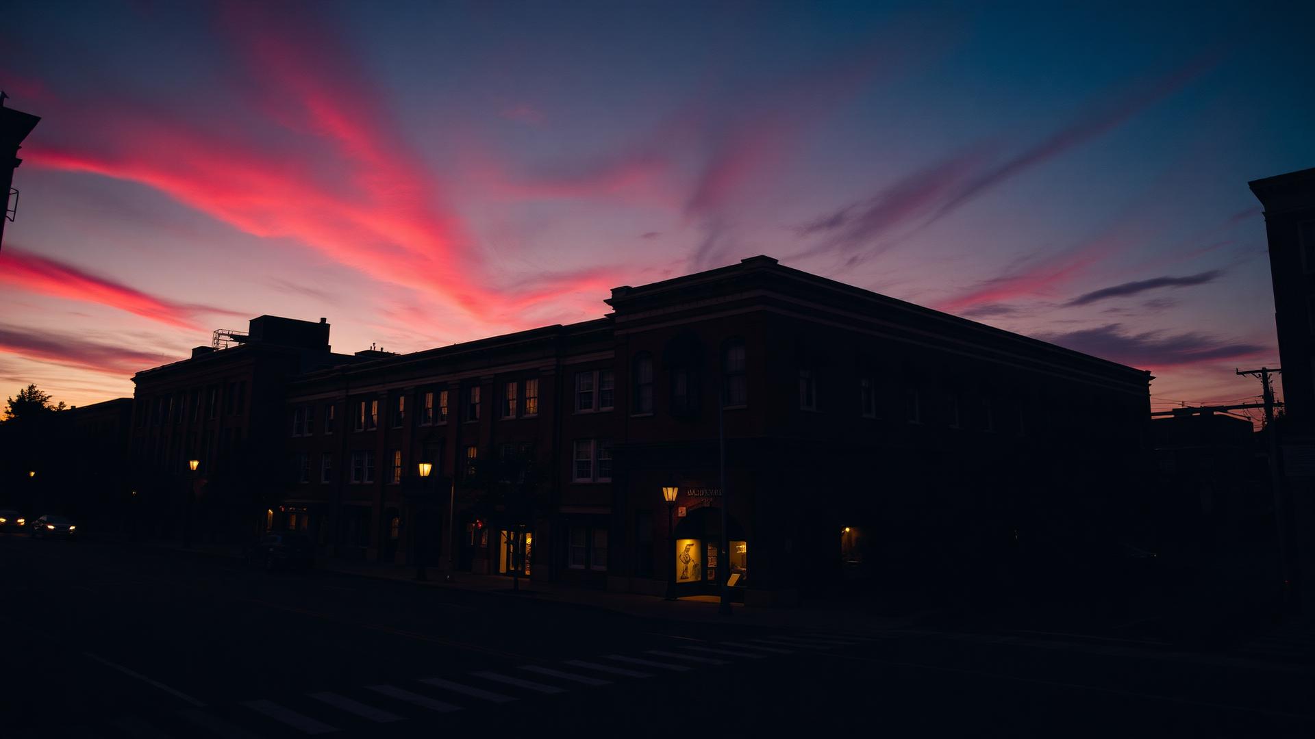 Downtown Augusta at dusk